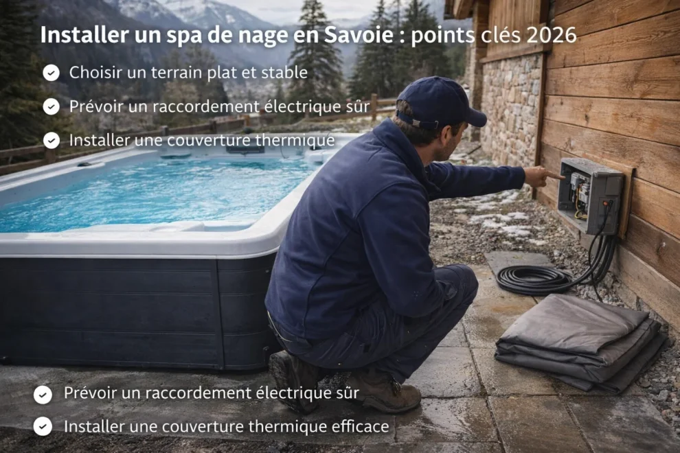 Illustration principale liée à installation spa de nage savoie